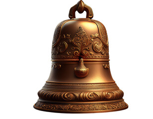 Brass temple bell isolated.