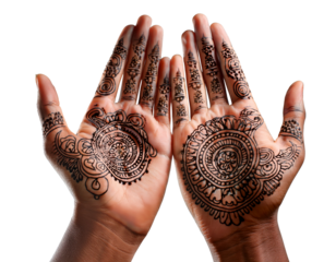 Henna tattoos (temporary) isolated.