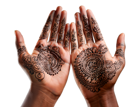 Henna tattoos (temporary) isolated.