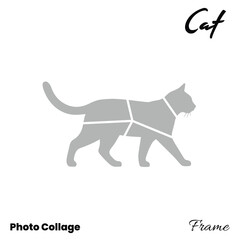 Cat form inspired collage frame suitable for posters or cards