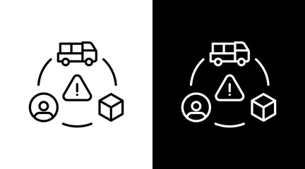 Supply Chain Risk White Icon Set Design