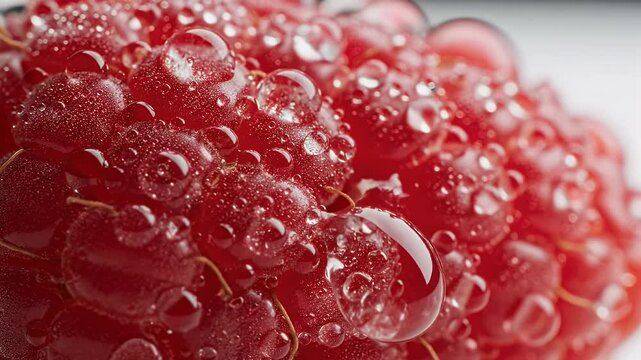 Fresh Raspberry with Water Droplets.