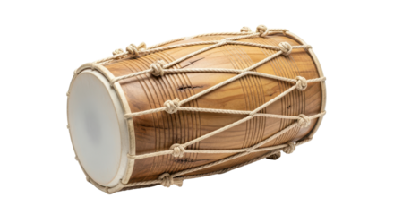 Dholak percussion instrument isolated PNG with Transparent Background