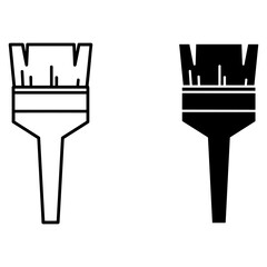 Paint brush icon set isolated on white background, art and design tool for painting