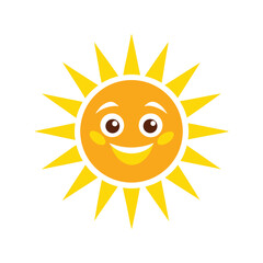 sun cartoon character with a smile