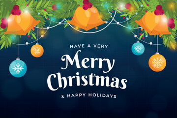 christmas greeting card with christmas balls