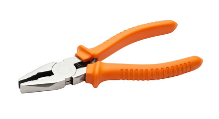 Obraz premium Orange handled pliers isolated PNG with Transparent Background