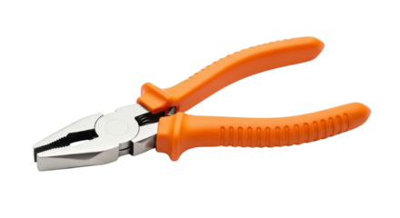 Orange handled pliers isolated PNG with Transparent Background