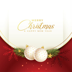 nice christmas greeting with realistic elements design