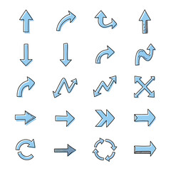 Collection of Stylized Arrow Vector Illustrations for Website or App Designs