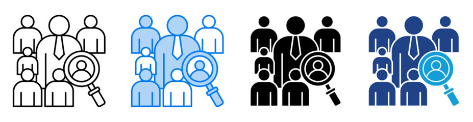 Search icon set multiple style collection