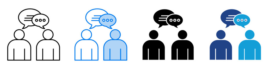 Talking icon set multiple style collection
