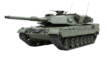 Fototapeta premium Leopard 2 main battle tank isolated PNG with Transparent Background