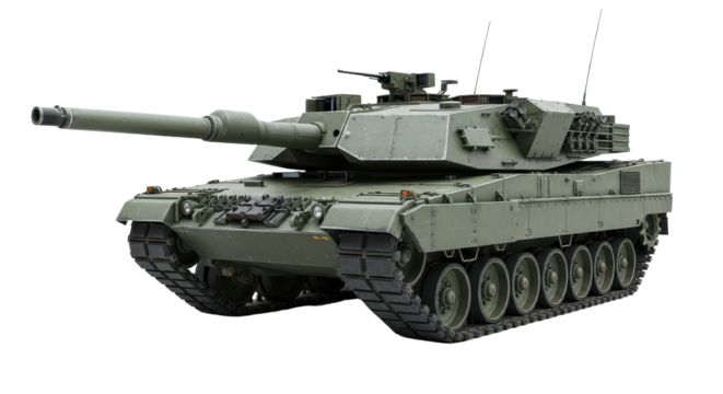 Leopard 2 main battle tank isolated PNG with Transparent Background