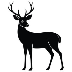 Obraz premium A black silhouette of a deer