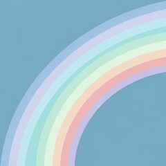 Obraz premium Gentle arc of pastel colored bands overlays a muted blue background