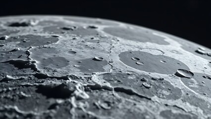tennessine. Detailed view of the icy, cratered surface of a moon in deep space. STEM education sheets, lab safety posters, designed for biotech research communications.