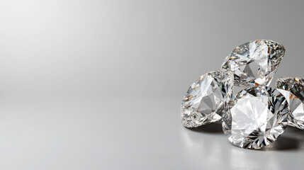 Brilliant diamond on reflective surface sparkling luxury gem cluster evoking elegance