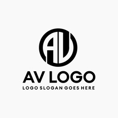 AV letter logo vector image