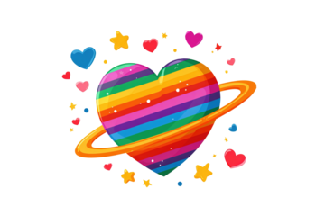 Pride LGBT heart vector icon set, Lesbian gay bisexual transgender concept love symbol. Collection of Color rainbow flag. Flat design signs isolated on white background