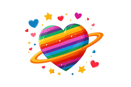 Pride LGBT heart vector icon set, Lesbian gay bisexual transgender concept love symbol. Collection of Color rainbow flag. Flat design signs isolated on white background