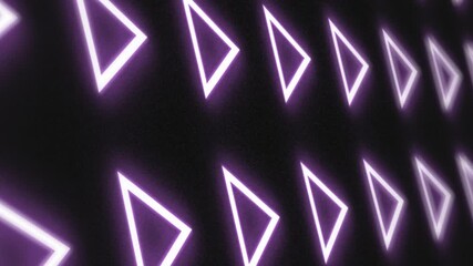 Abstract glowing purple neon triangles forming a futuristic geometric pattern 4k - Powered by Adobe
