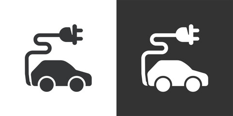 Electric Car Charging Station icon. Solid glyph series icon
