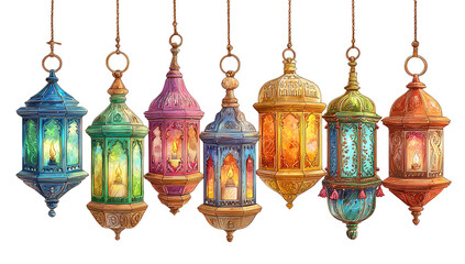 Obraz premium Musllim Traditional ornate oriental lantern with bokeh blur background Ai generated image