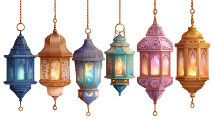 Musllim Traditional ornate oriental lantern with bokeh blur background Ai generated image