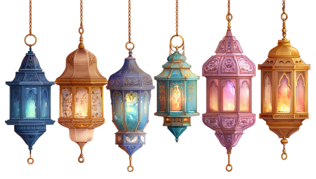 Musllim Traditional ornate oriental lantern with bokeh blur background Ai generated image - Powered by Adobe