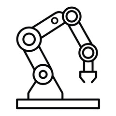 Robotic Arm Line Art Illustration for Automated Manufacturing and Innovation