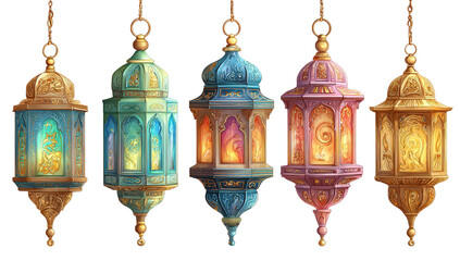 Obraz premium Musllim Traditional ornate oriental lantern with bokeh blur background Ai generated image