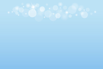 Obraz premium Sparkling light blue background with bokeh and stars. Minimalistic vector illustration of a blue background with shining bokeh and stars. Perfect for festive winter designs. Vector illustration