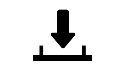 Sleek white download icon for websites and app interfaces on transparent background for easy integration