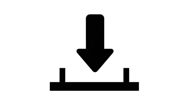 Sleek white download icon for websites and app interfaces on transparent background for easy integration