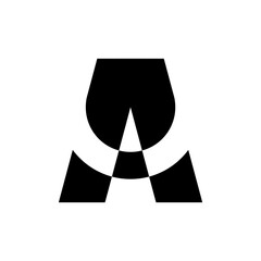 Letter A logo. Logo design. Template elements. Geometric abstract logo