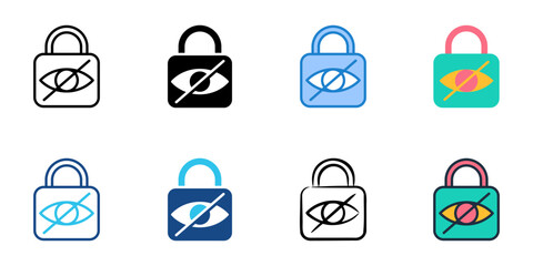 Privacy icon set multiple style collection 
