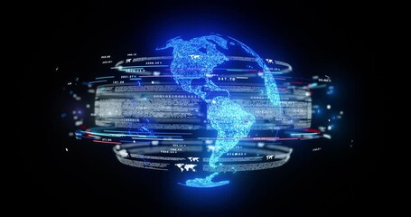 Tech Particle Earth Glow - Powered by Adobe