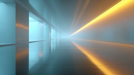 Abstract futuristic tunnel corridor with light architecture