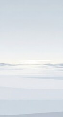 Obraz premium Minimalist geometric landscape features pale blue and white undulating terrain under bright sky