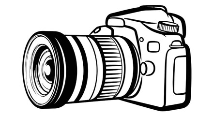 Striking camera outline shines, perfect for photography blogs, design projects, and creative visual storytelling