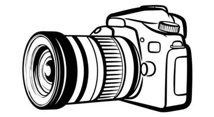 Striking camera outline shines, perfect for photography blogs, design projects, and creative visual storytelling