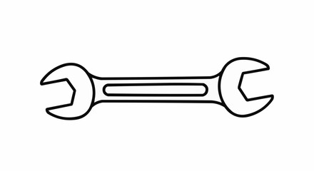 Outline Illustration of a Double Open-Ended Wrench Tool.