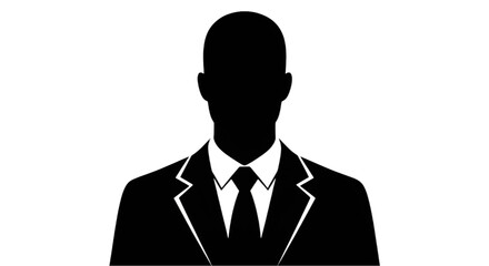 Sleek modern silhouette of a person in a business suit for anonymous professional representation and identity concepts