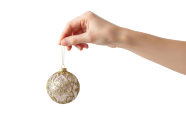 hand holding christmas ball