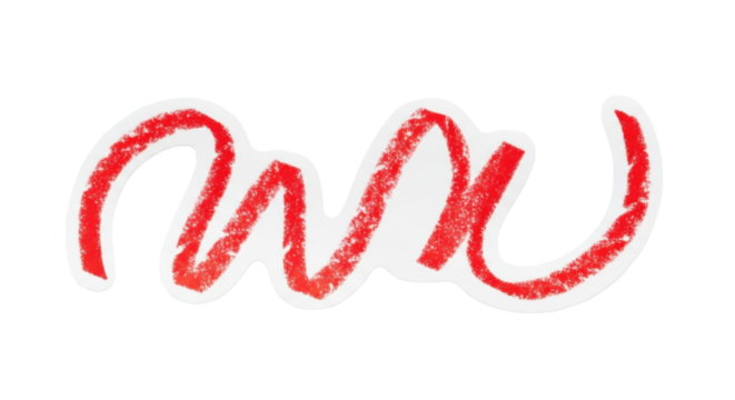 red Cryon hand drawn line png