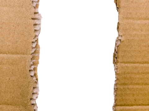 Torn corrugated cardboard edges on a transparent background - Powered by Adobe