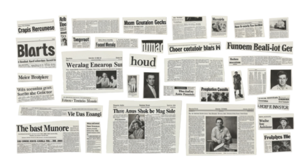 set of newspapers cutout