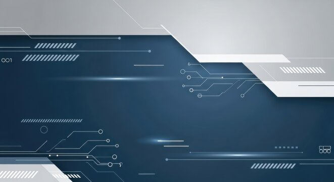 abstract blue technology background with geometric shapes