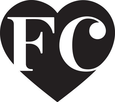 Fc monogram heart logo